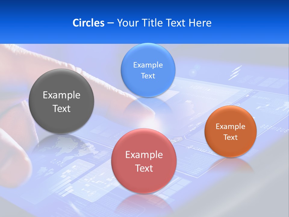 A Person Using A Tablet With A Finger On It PowerPoint Template