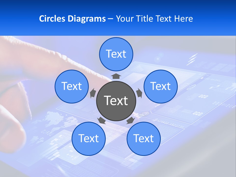 A Person Using A Tablet With A Finger On It PowerPoint Template
