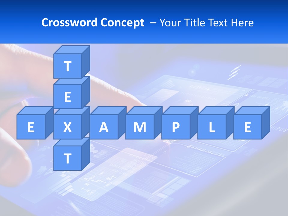 A Person Using A Tablet With A Finger On It PowerPoint Template