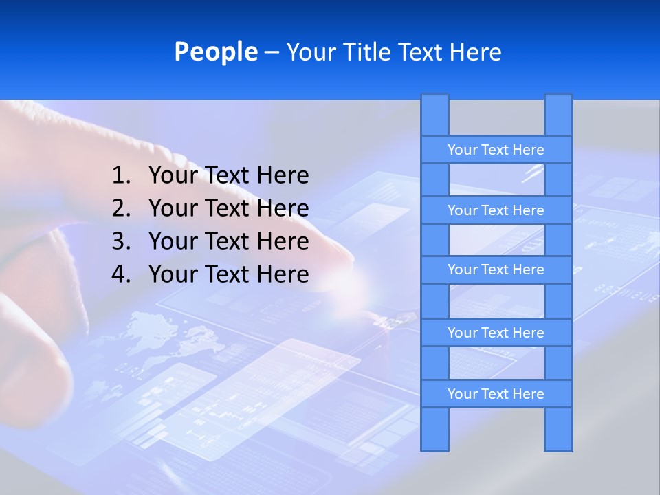 A Person Using A Tablet With A Finger On It PowerPoint Template