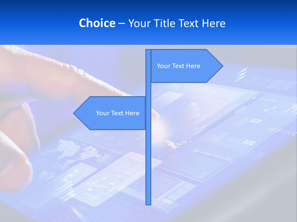 A Person Using A Tablet With A Finger On It PowerPoint Template