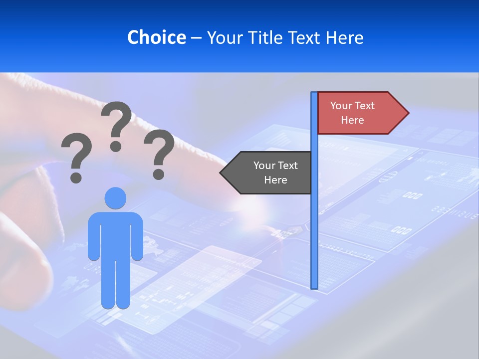 A Person Using A Tablet With A Finger On It PowerPoint Template