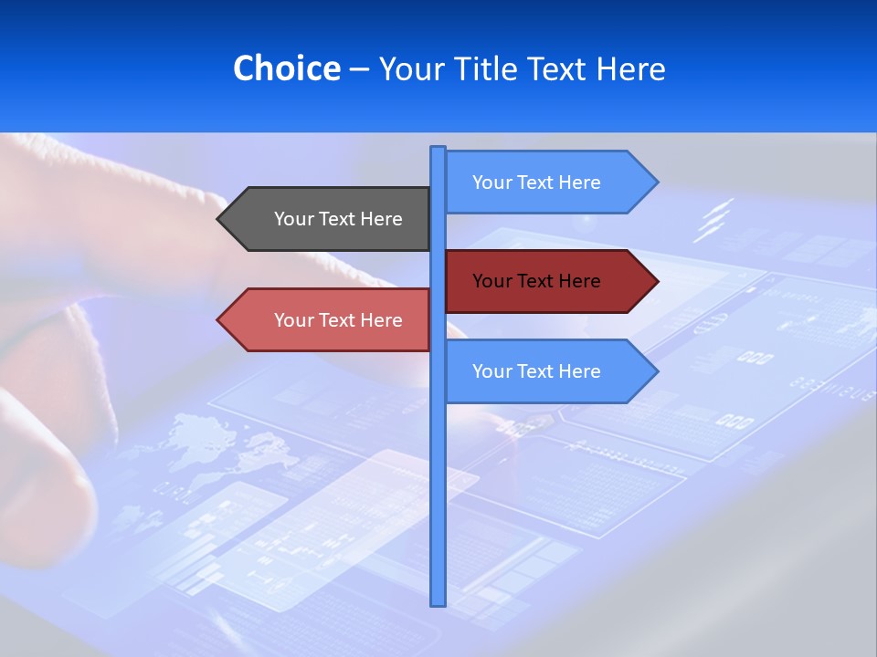 A Person Using A Tablet With A Finger On It PowerPoint Template