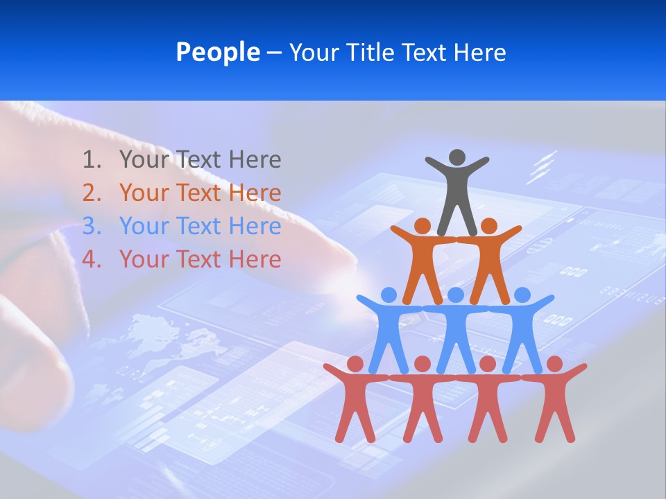 A Person Using A Tablet With A Finger On It PowerPoint Template