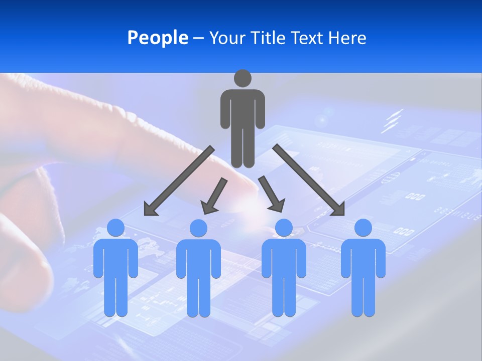 A Person Using A Tablet With A Finger On It PowerPoint Template