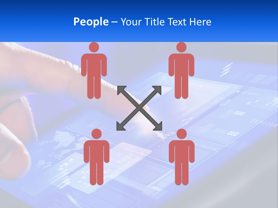 A Person Using A Tablet With A Finger On It PowerPoint Template