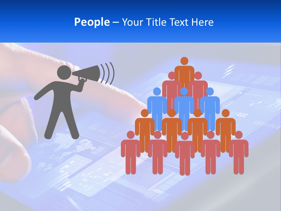 A Person Using A Tablet With A Finger On It PowerPoint Template