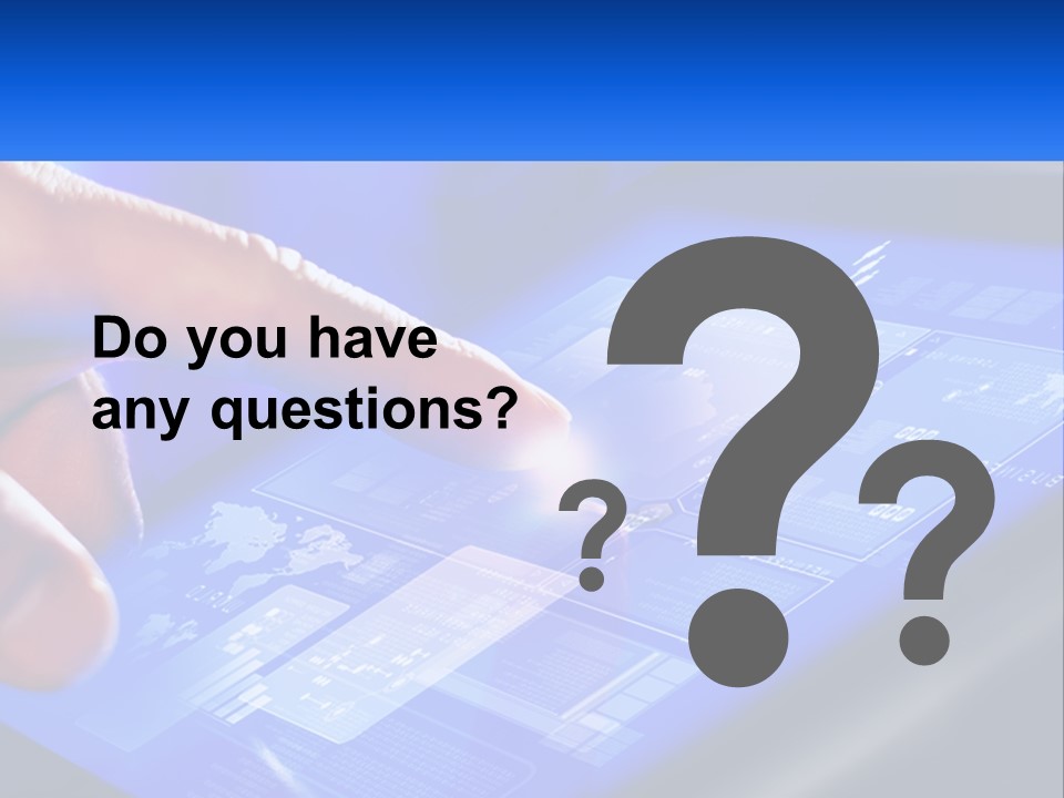 A Person Using A Tablet With A Finger On It PowerPoint Template