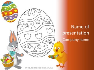 A Bunny With A Basket Of Eggs Next To An Easter Egg PowerPoint Template