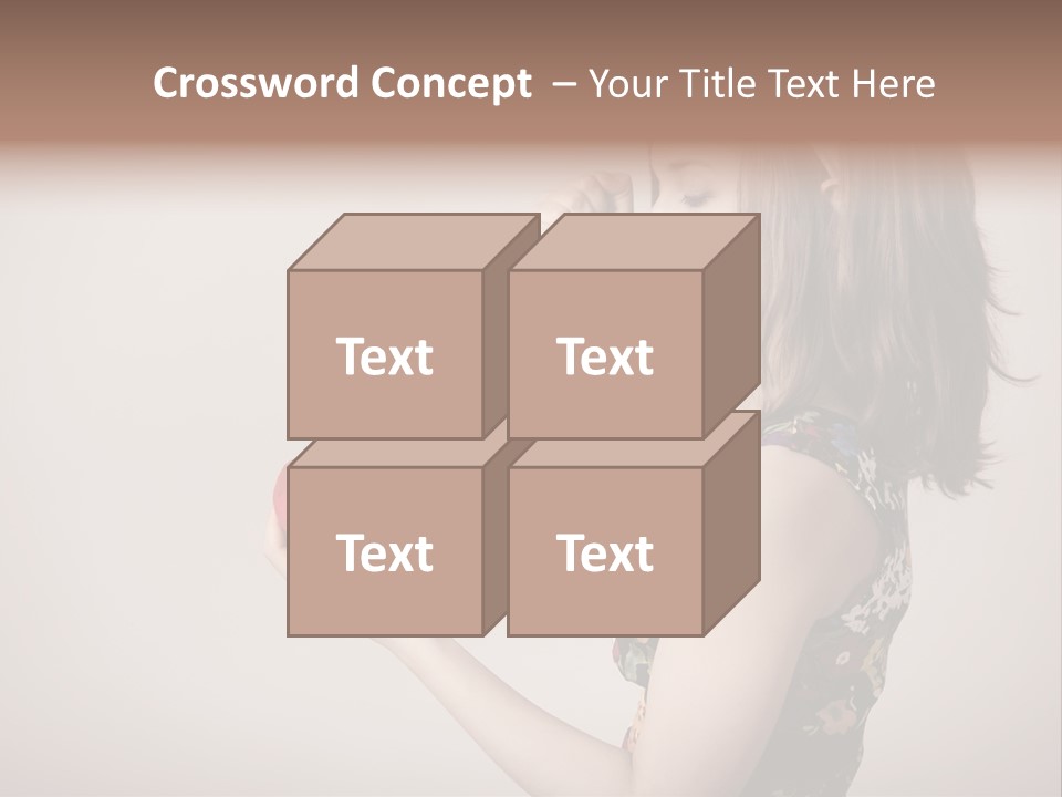 A Girl Holding A Heart With A Knife In Her Hand PowerPoint Template