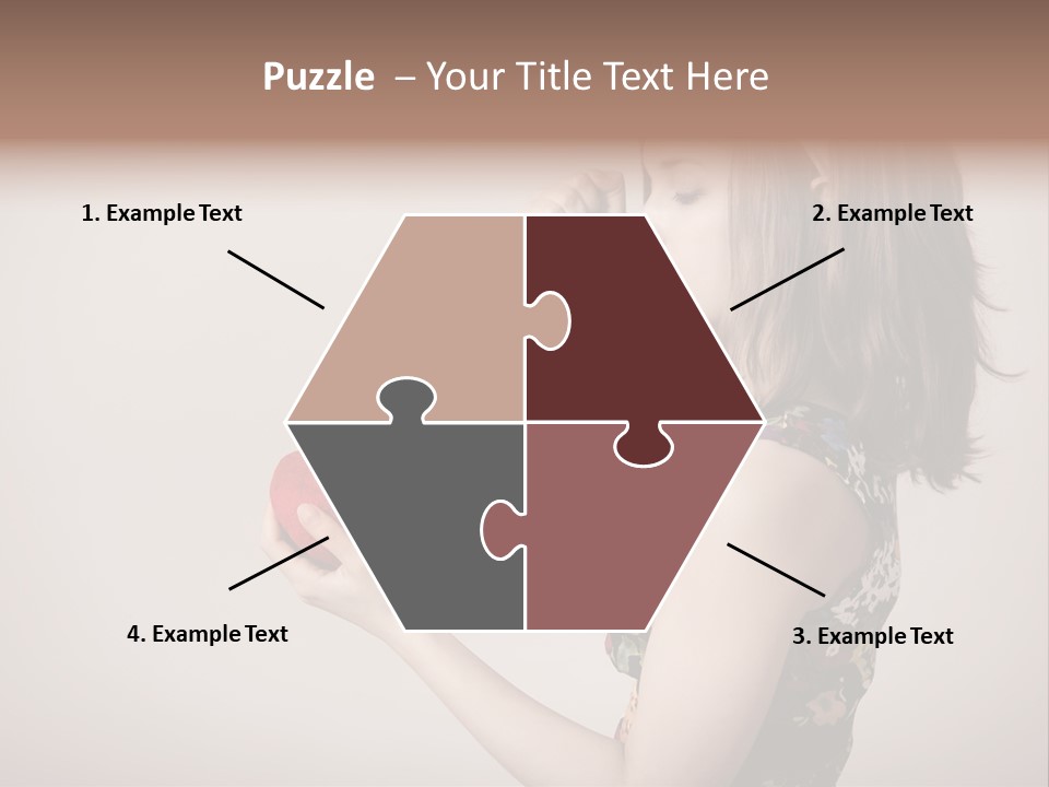 A Girl Holding A Heart With A Knife In Her Hand PowerPoint Template