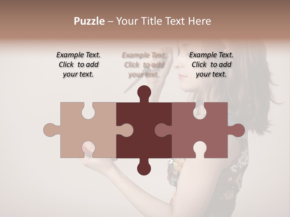 A Girl Holding A Heart With A Knife In Her Hand PowerPoint Template