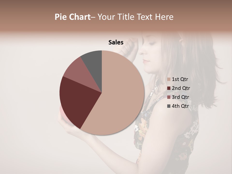 A Girl Holding A Heart With A Knife In Her Hand PowerPoint Template
