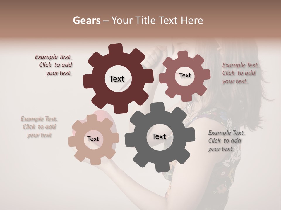 A Girl Holding A Heart With A Knife In Her Hand PowerPoint Template