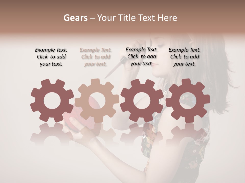 A Girl Holding A Heart With A Knife In Her Hand PowerPoint Template