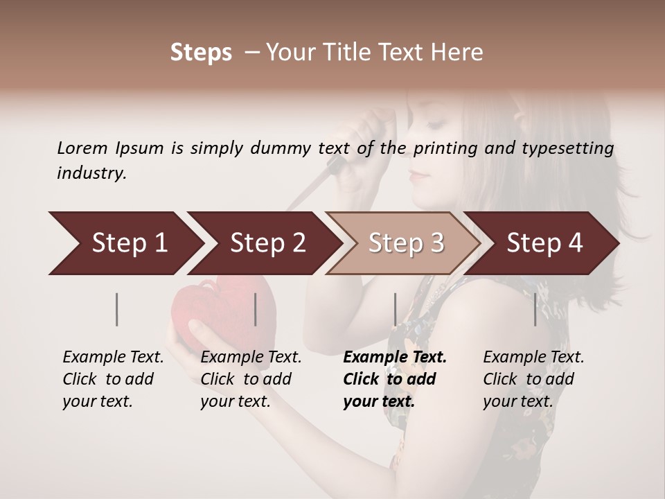 A Girl Holding A Heart With A Knife In Her Hand PowerPoint Template