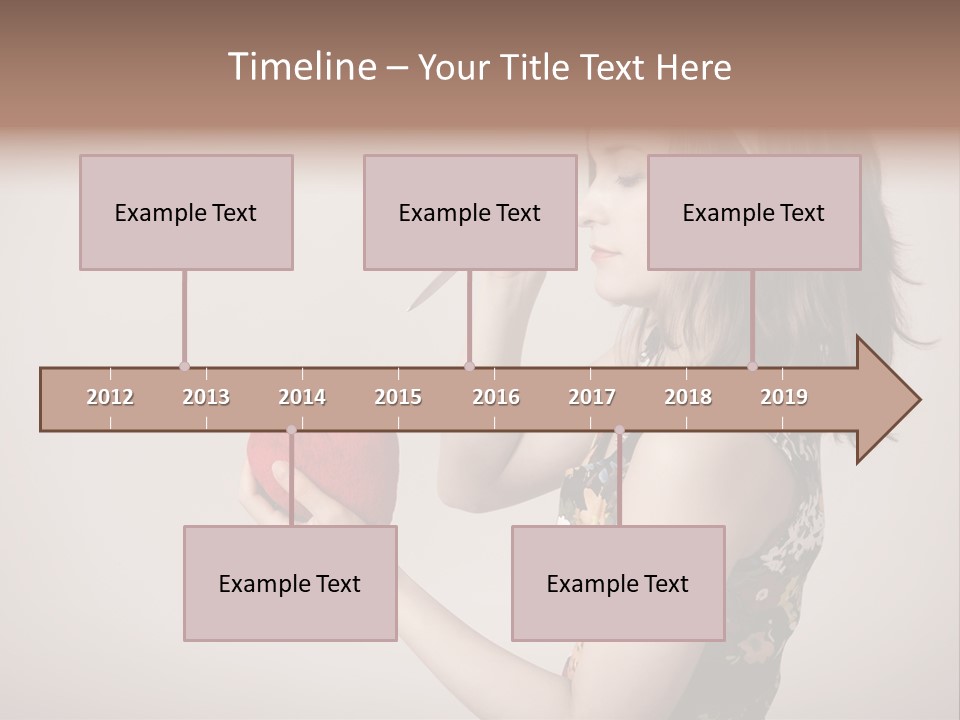 A Girl Holding A Heart With A Knife In Her Hand PowerPoint Template