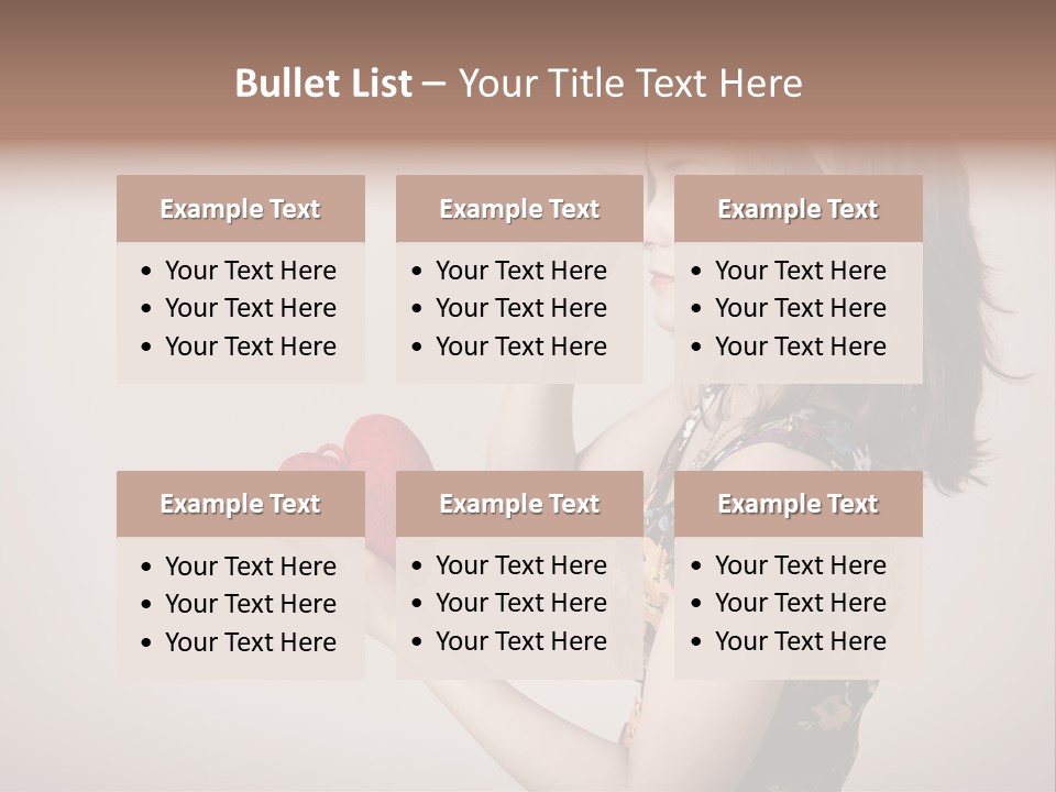 A Girl Holding A Heart With A Knife In Her Hand PowerPoint Template