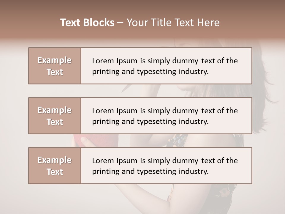 A Girl Holding A Heart With A Knife In Her Hand PowerPoint Template