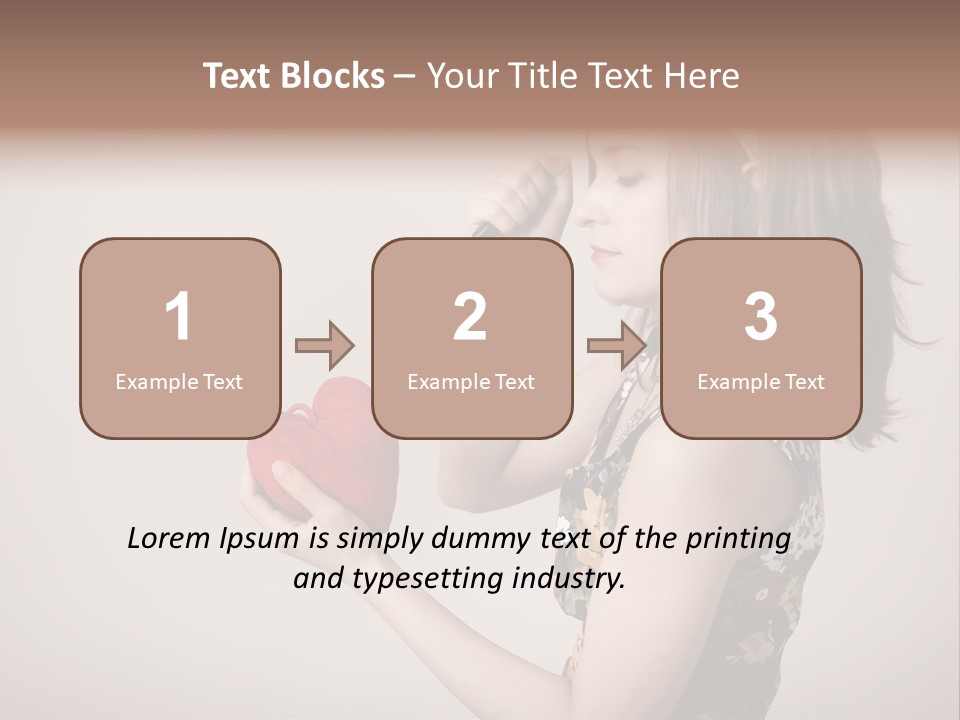 A Girl Holding A Heart With A Knife In Her Hand PowerPoint Template