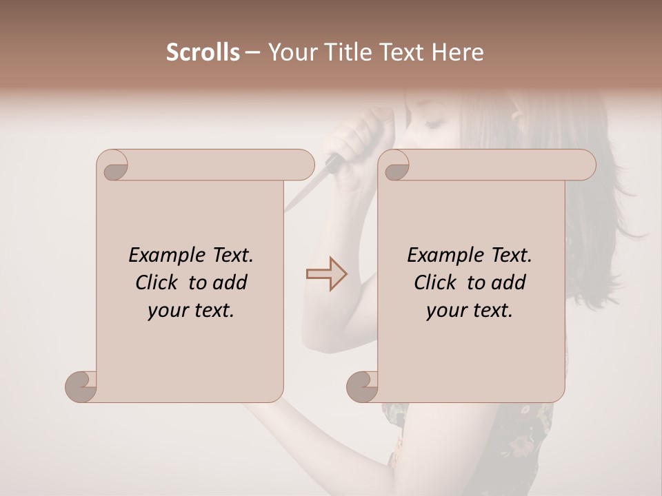 A Girl Holding A Heart With A Knife In Her Hand PowerPoint Template