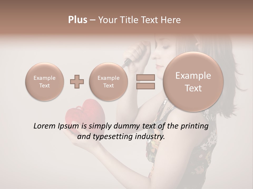 A Girl Holding A Heart With A Knife In Her Hand PowerPoint Template