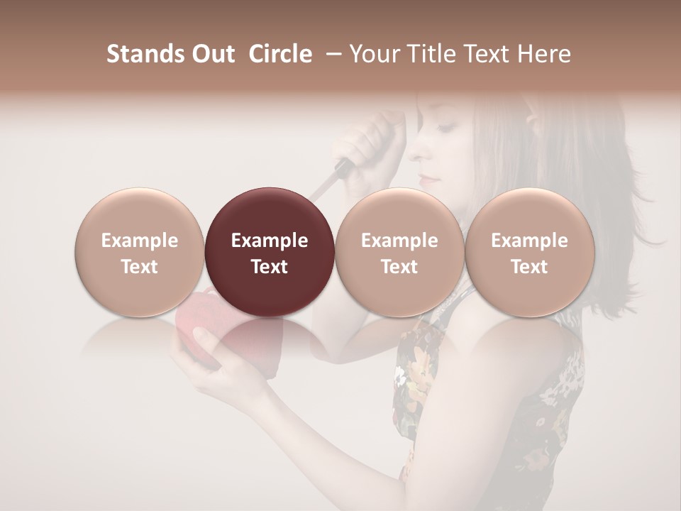 A Girl Holding A Heart With A Knife In Her Hand PowerPoint Template