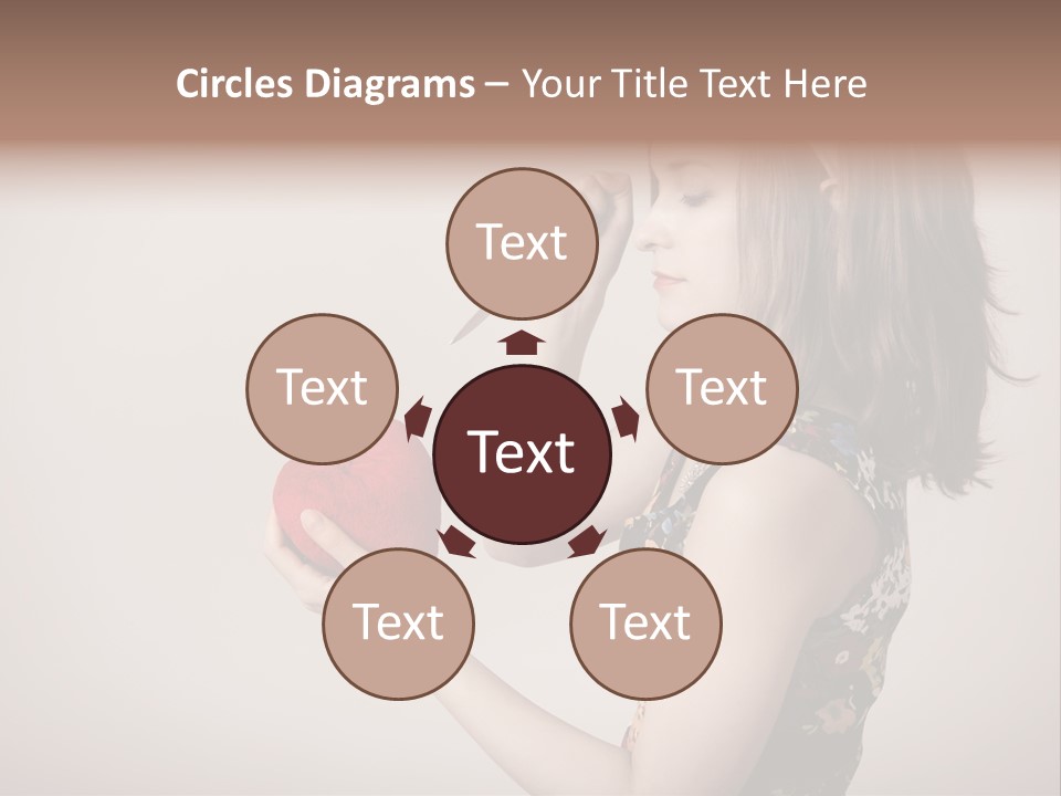 A Girl Holding A Heart With A Knife In Her Hand PowerPoint Template