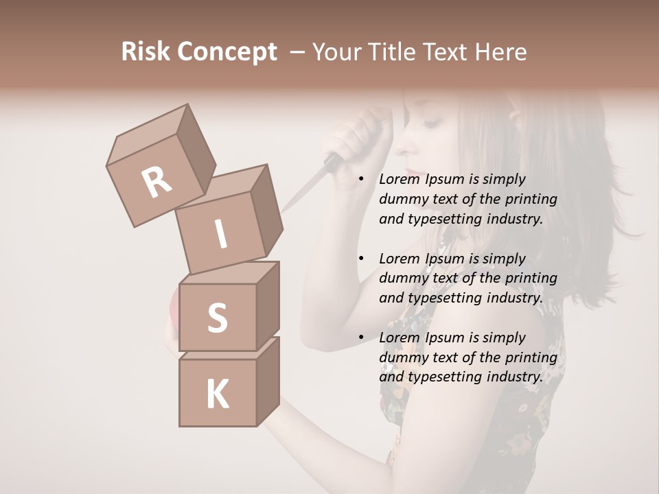 A Girl Holding A Heart With A Knife In Her Hand PowerPoint Template