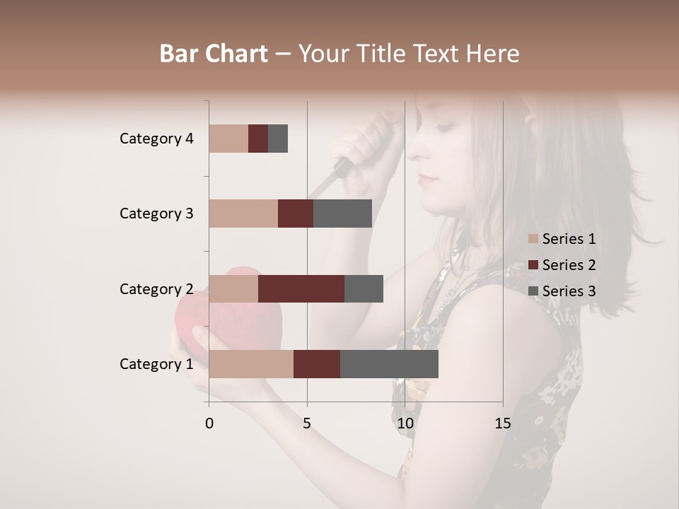 A Girl Holding A Heart With A Knife In Her Hand PowerPoint Template
