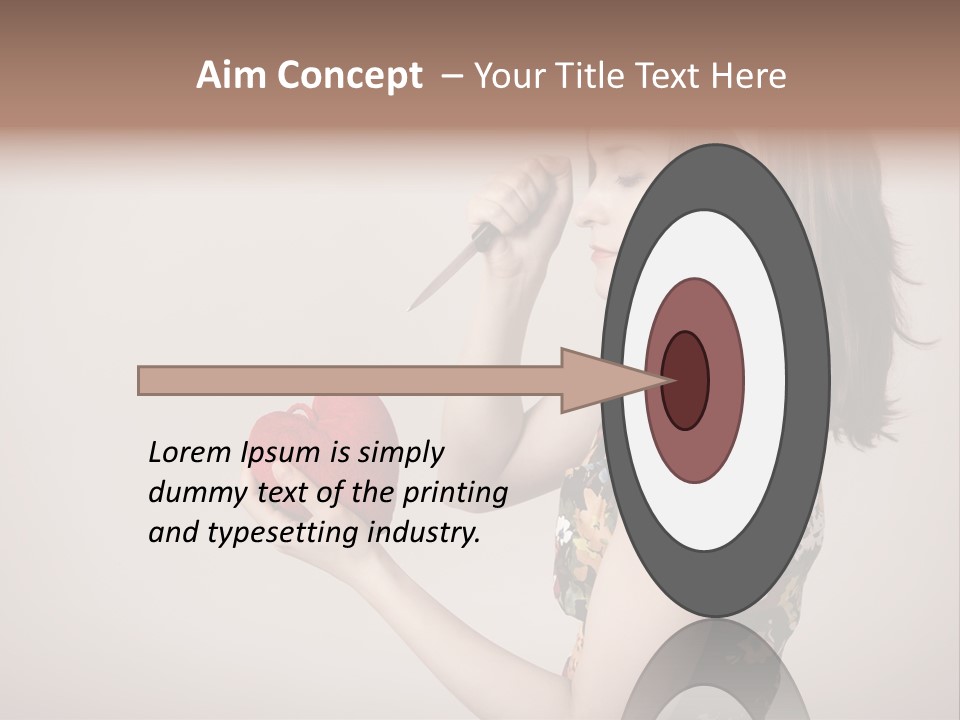 A Girl Holding A Heart With A Knife In Her Hand PowerPoint Template