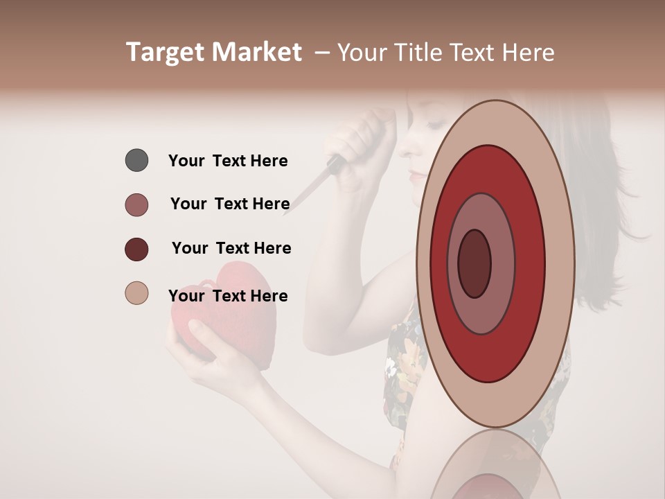 A Girl Holding A Heart With A Knife In Her Hand PowerPoint Template
