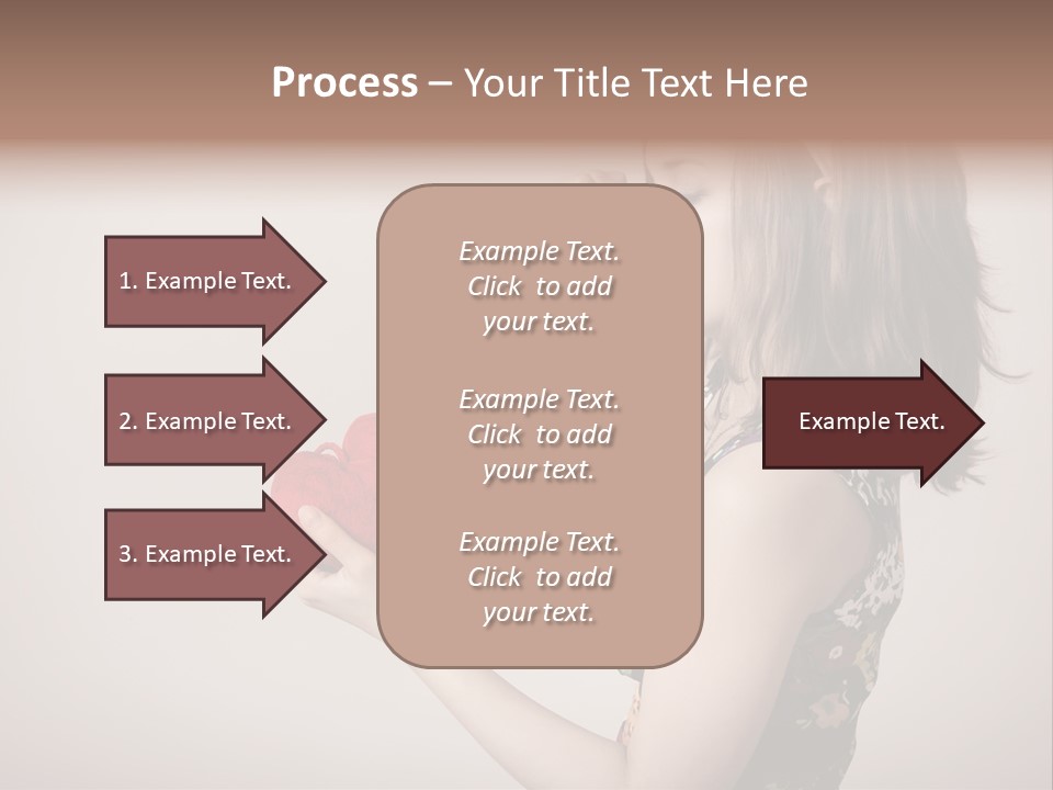 A Girl Holding A Heart With A Knife In Her Hand PowerPoint Template