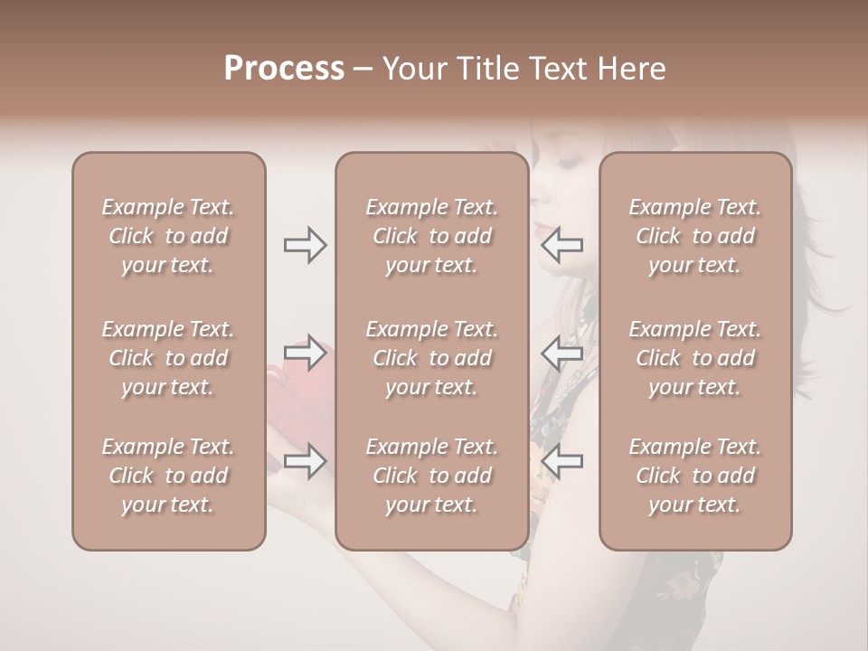 A Girl Holding A Heart With A Knife In Her Hand PowerPoint Template