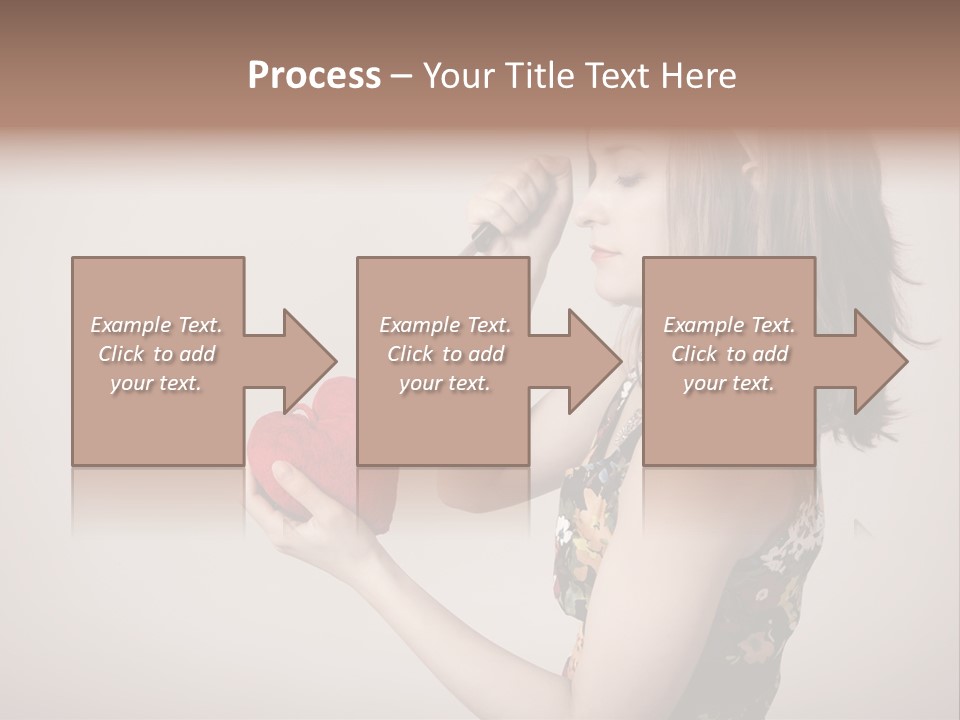 A Girl Holding A Heart With A Knife In Her Hand PowerPoint Template