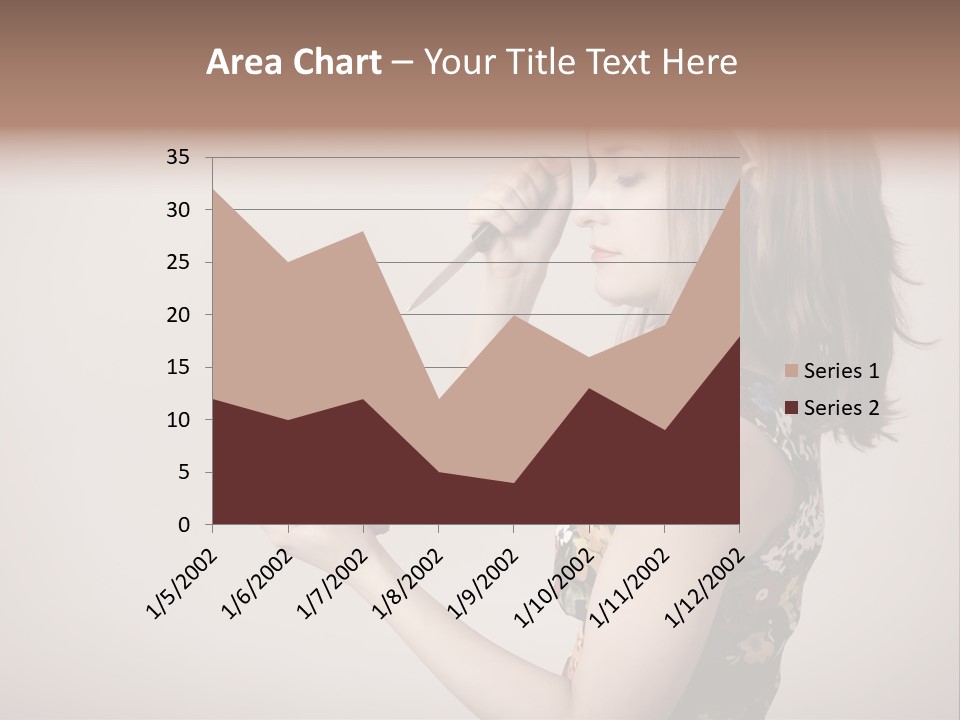 A Girl Holding A Heart With A Knife In Her Hand PowerPoint Template