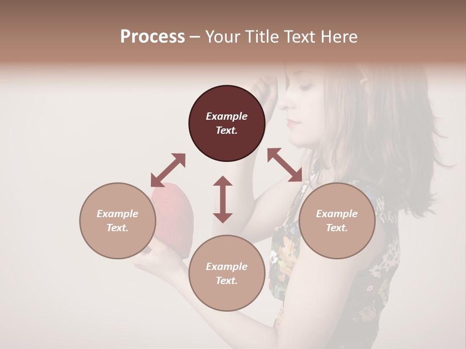 A Girl Holding A Heart With A Knife In Her Hand PowerPoint Template