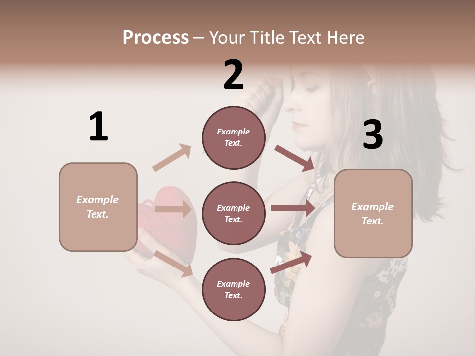 A Girl Holding A Heart With A Knife In Her Hand PowerPoint Template