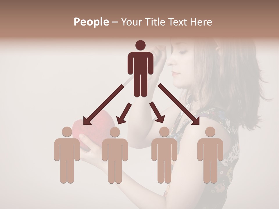 A Girl Holding A Heart With A Knife In Her Hand PowerPoint Template