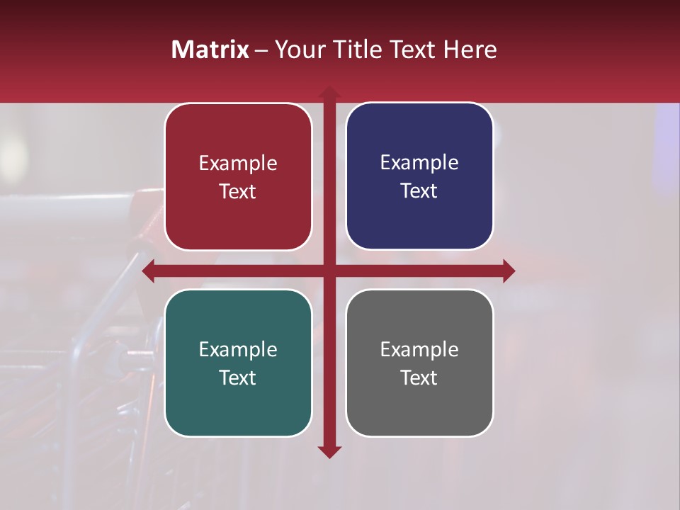 A Row Of Shopping Carts With Red Handles PowerPoint Template