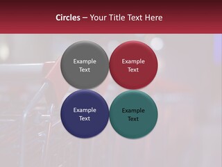 A Row Of Shopping Carts With Red Handles PowerPoint Template