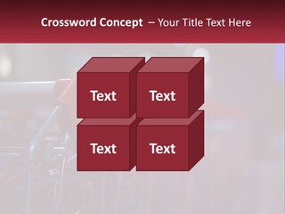 A Row Of Shopping Carts With Red Handles PowerPoint Template