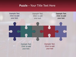 A Row Of Shopping Carts With Red Handles PowerPoint Template