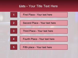 A Row Of Shopping Carts With Red Handles PowerPoint Template