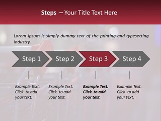 A Row Of Shopping Carts With Red Handles PowerPoint Template