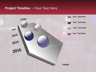 A Row Of Shopping Carts With Red Handles PowerPoint Template