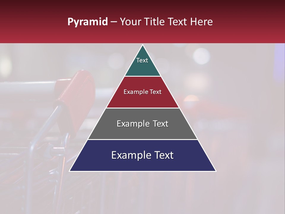 A Row Of Shopping Carts With Red Handles PowerPoint Template
