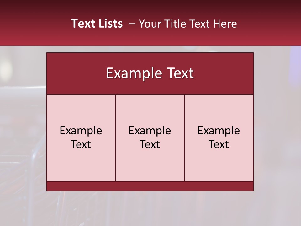 A Row Of Shopping Carts With Red Handles PowerPoint Template