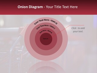 A Row Of Shopping Carts With Red Handles PowerPoint Template