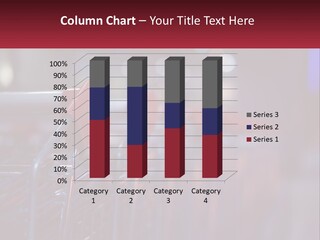 A Row Of Shopping Carts With Red Handles PowerPoint Template